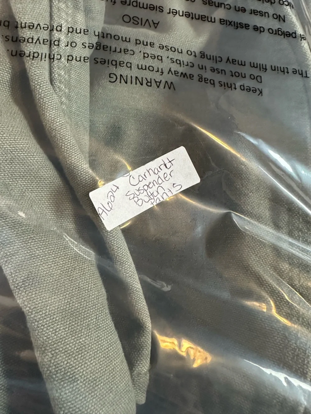 Carhartt B111 MOS Flannel Lined Pants Men 40x30 Green Duck Canvas Original Fit